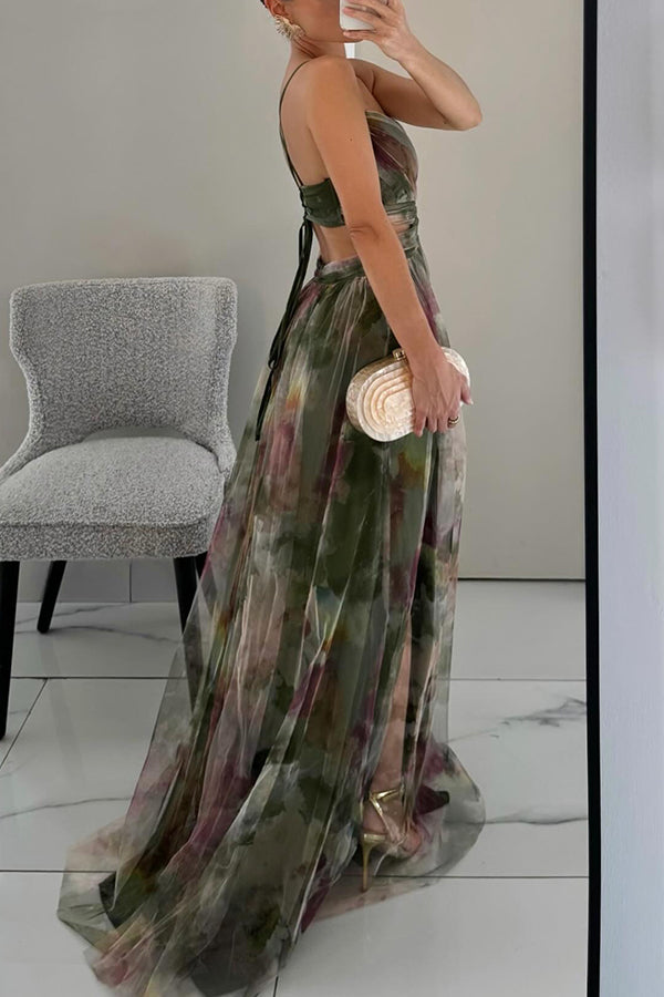 Lily | Women’s Printed Spaghetti Strap Maxi Dress