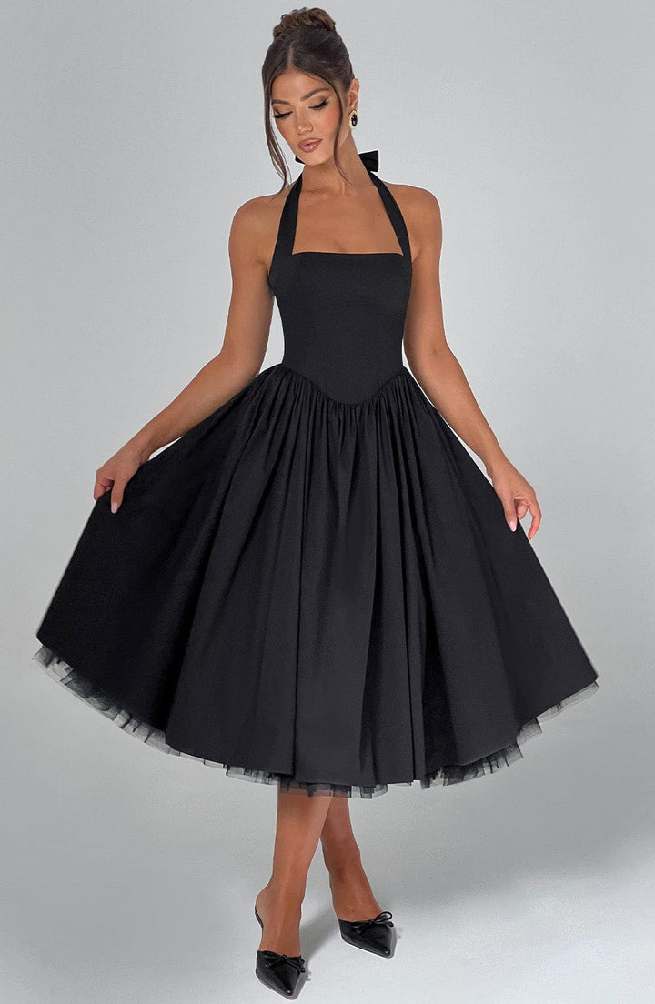 Hannah | Women Wedding Guest Halter Midi Dress