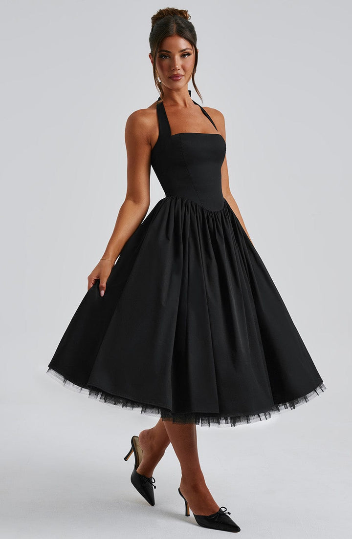 Hannah | Women Wedding Guest Halter Midi Dress