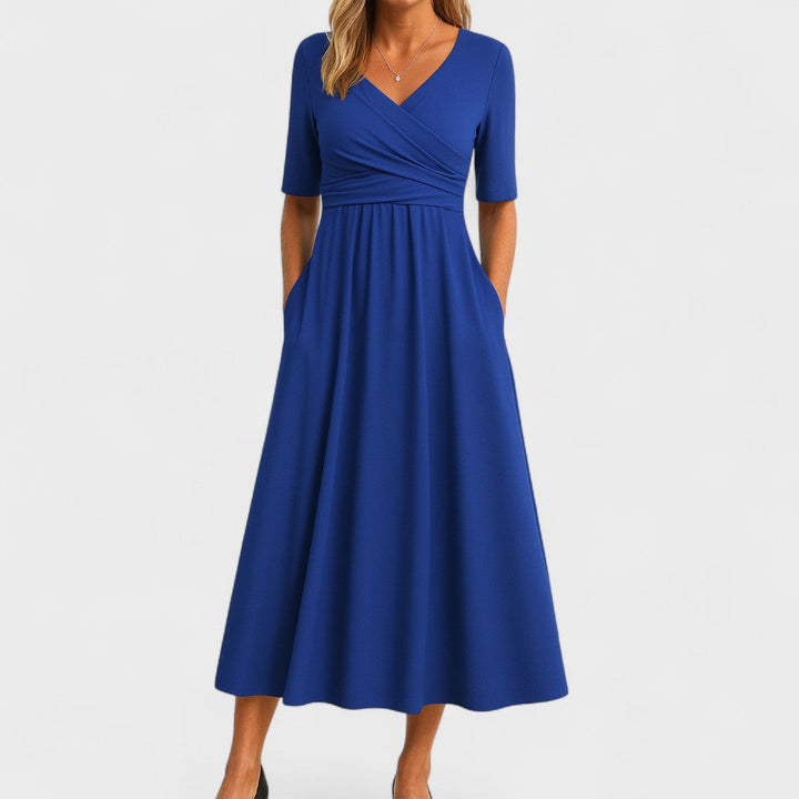 Jessica | Womens V Neck Short Sleeve Maxi Dress