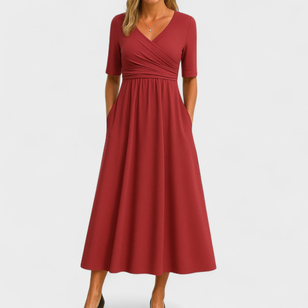 Jessica | Womens V Neck Short Sleeve Maxi Dress