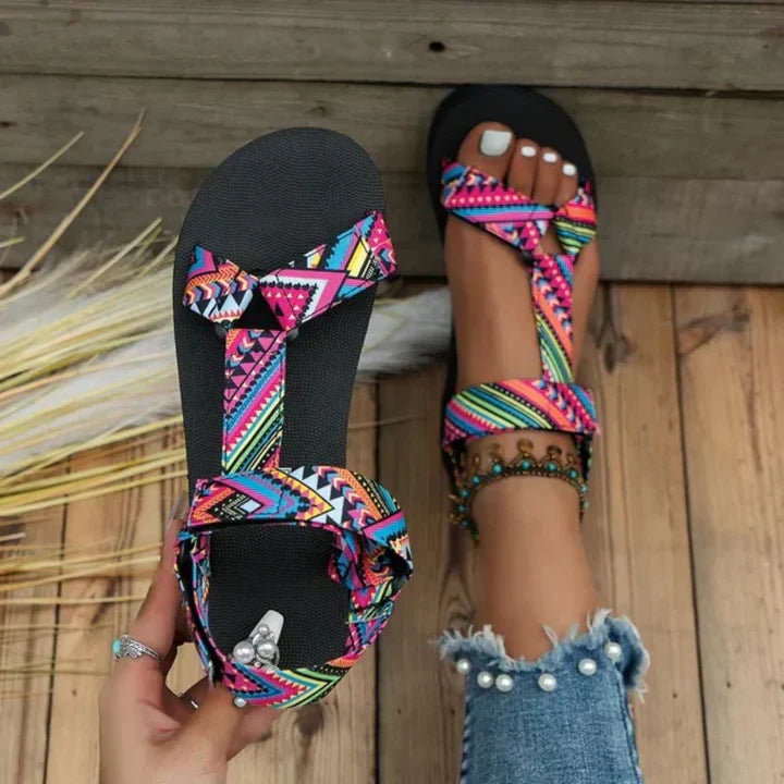 Audrey | Women’s Summer Printed Strap Sandals