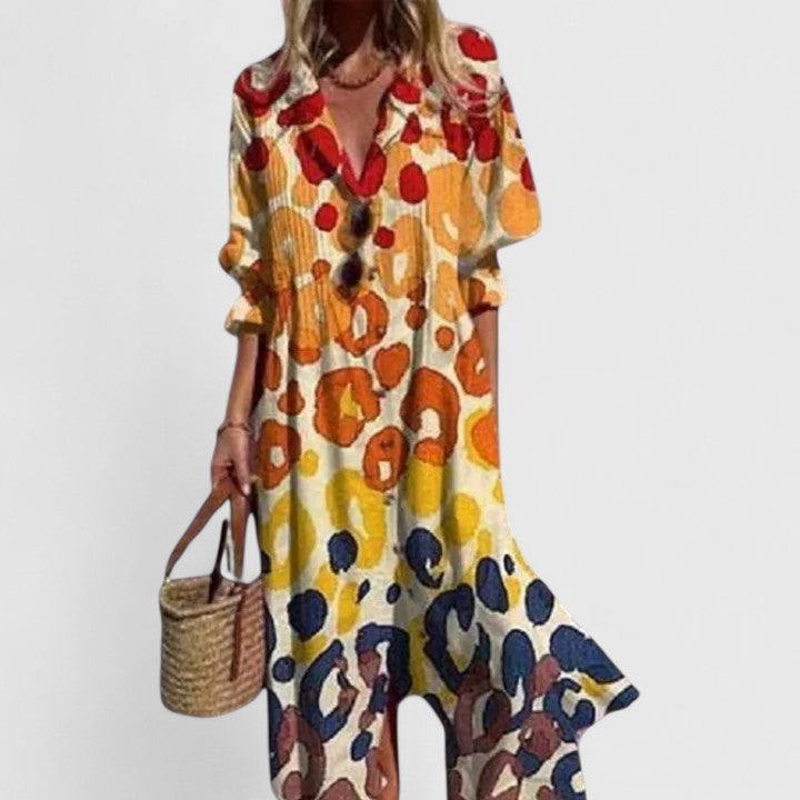 Caroline | Women’s Floral Button Front Midi Dress