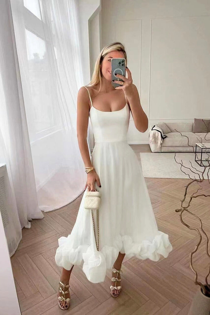Faith | Women Summer Ruffle Hem Midi Dress