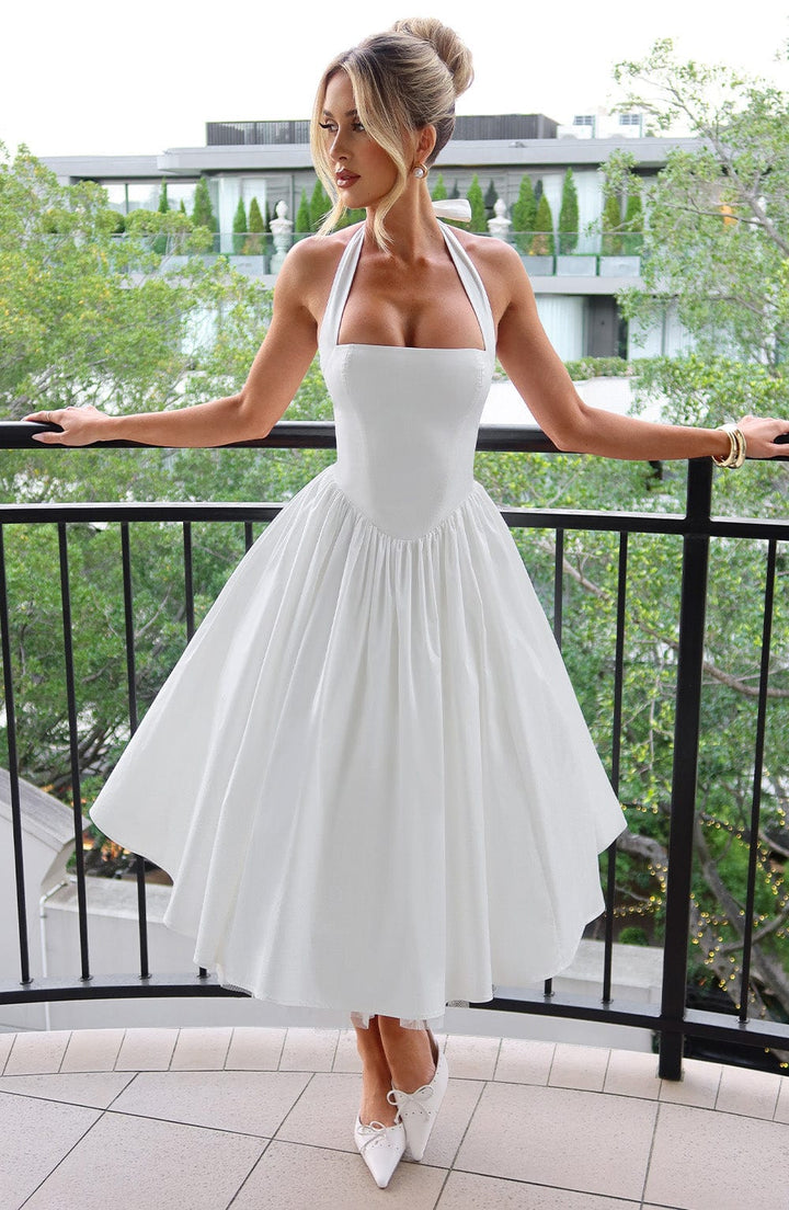 Hannah | Women Wedding Guest Halter Midi Dress