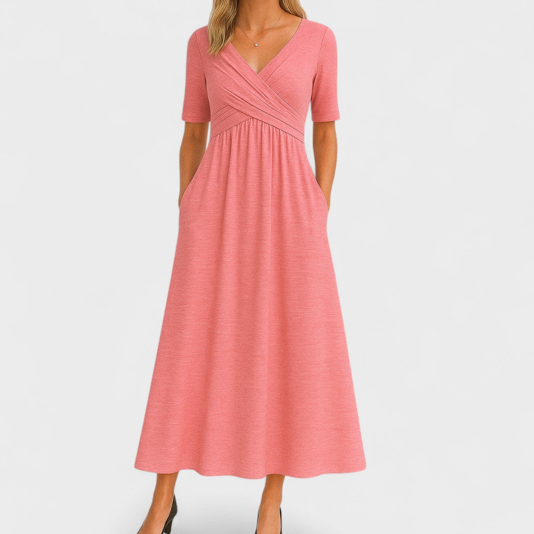 Jessica | Womens V Neck Short Sleeve Maxi Dress