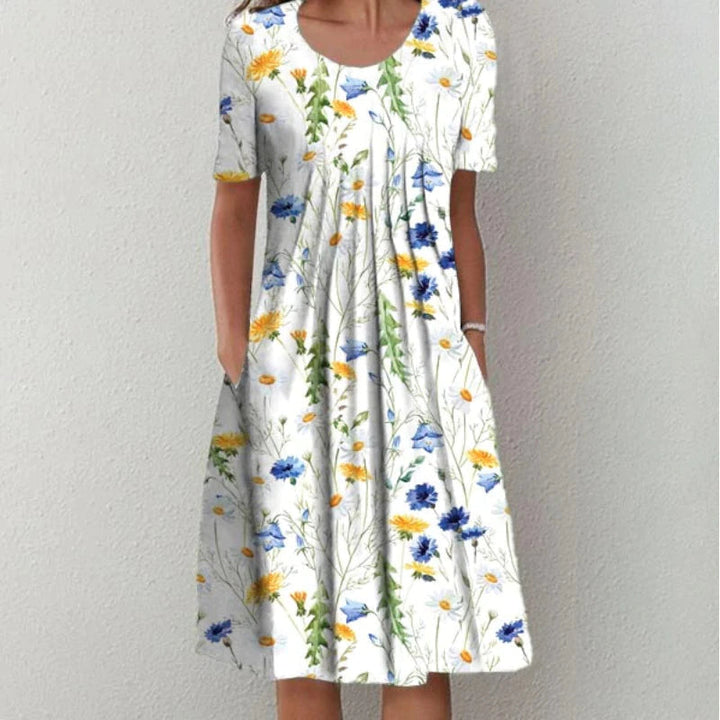 Amelia | Women’s Floral Short Sleeve Midi Dress