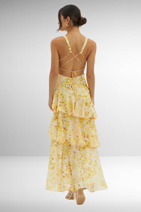 Hannah | Women’s Summer V Neck Tiered Maxi Dress