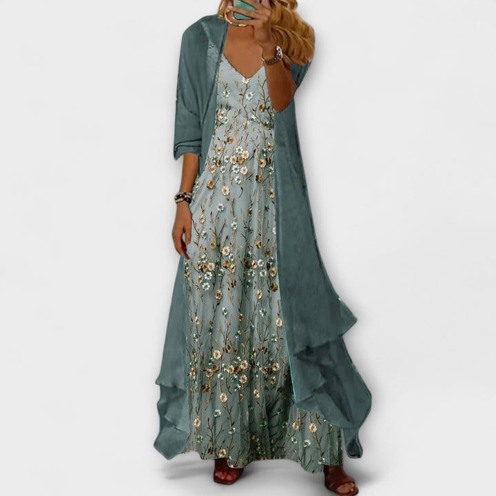 Dakota | Women’s Floral V Neck Layered Maxi Dress