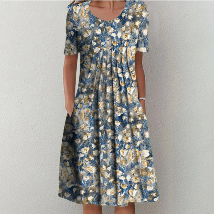 Amelia | Women’s Floral Short Sleeve Midi Dress