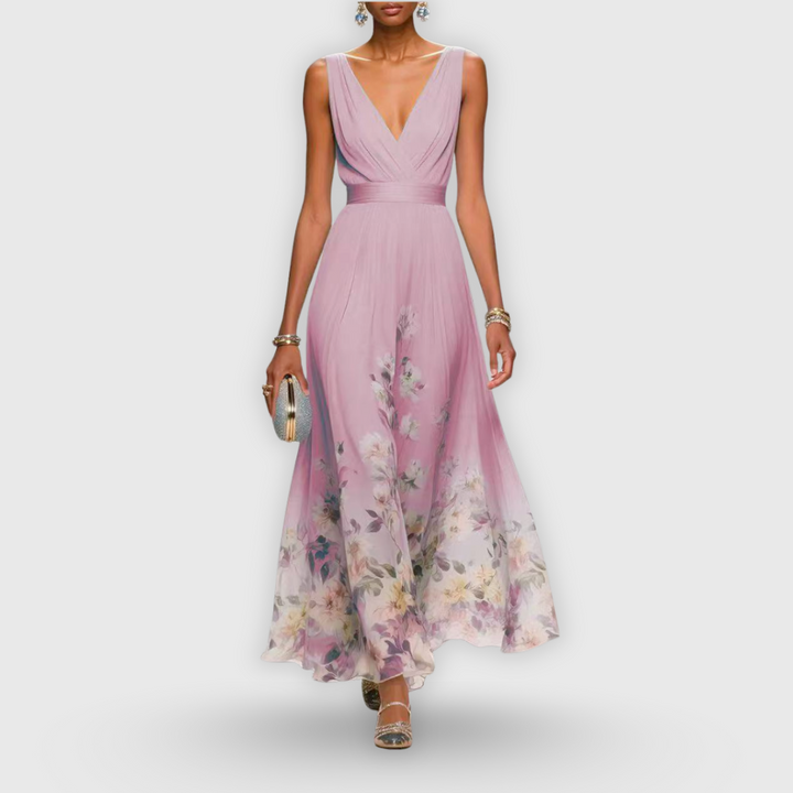 Maria | Womens Floral V Neck Maxi Dress