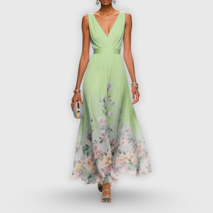 Maria | Womens Floral V Neck Maxi Dress