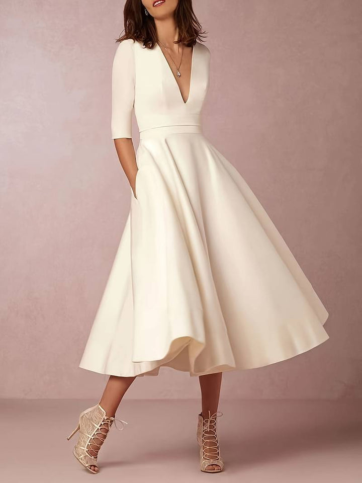Jessica | Women Wedding Guest Flared Midi Dress