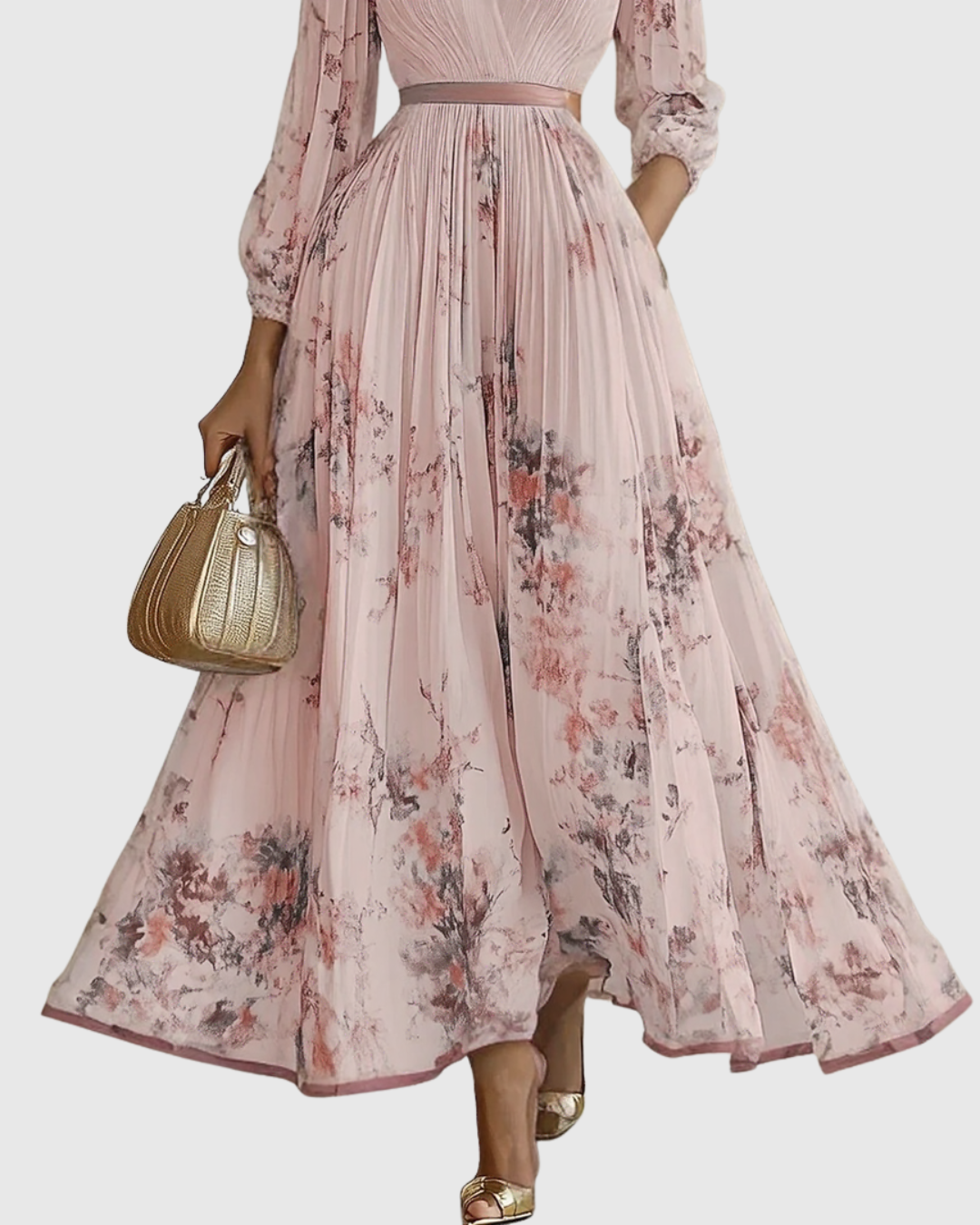 Faith | Womens Sleeveless Pleated Floral Midi Dress