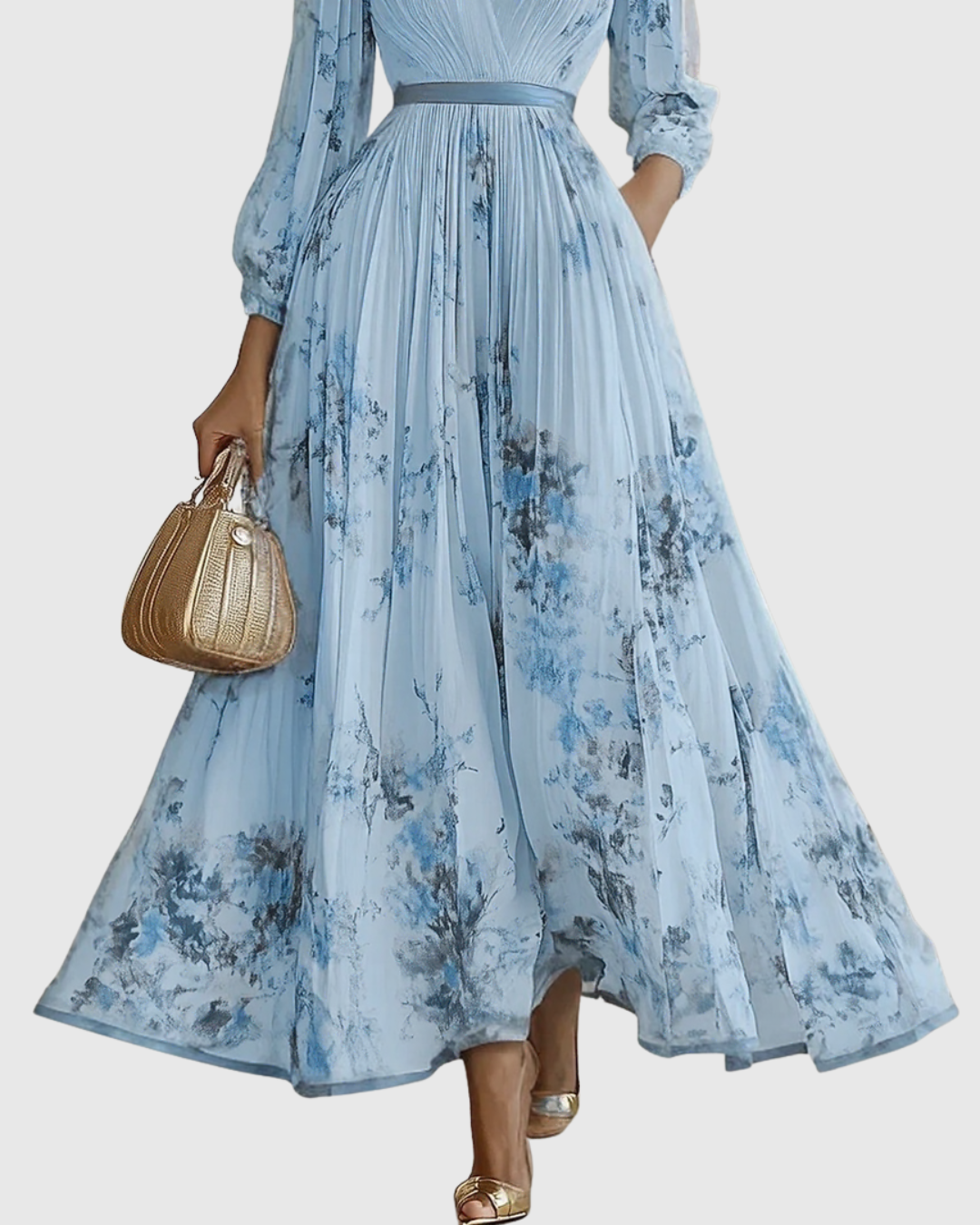 Faith | Womens Sleeveless Pleated Floral Midi Dress