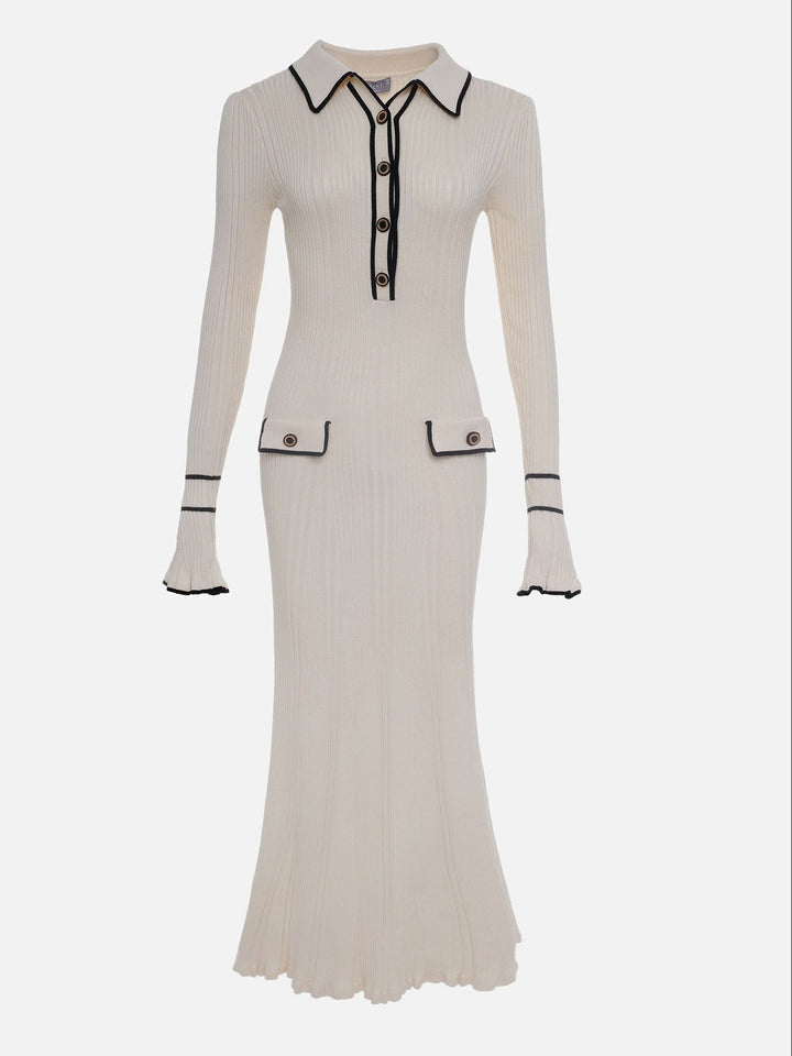Alice | Women Spring Contrast Trim Midi Dress