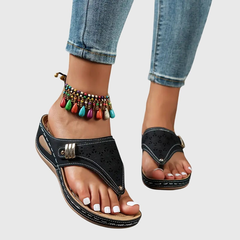 Margaret | Womens Slip On Flat Sandals