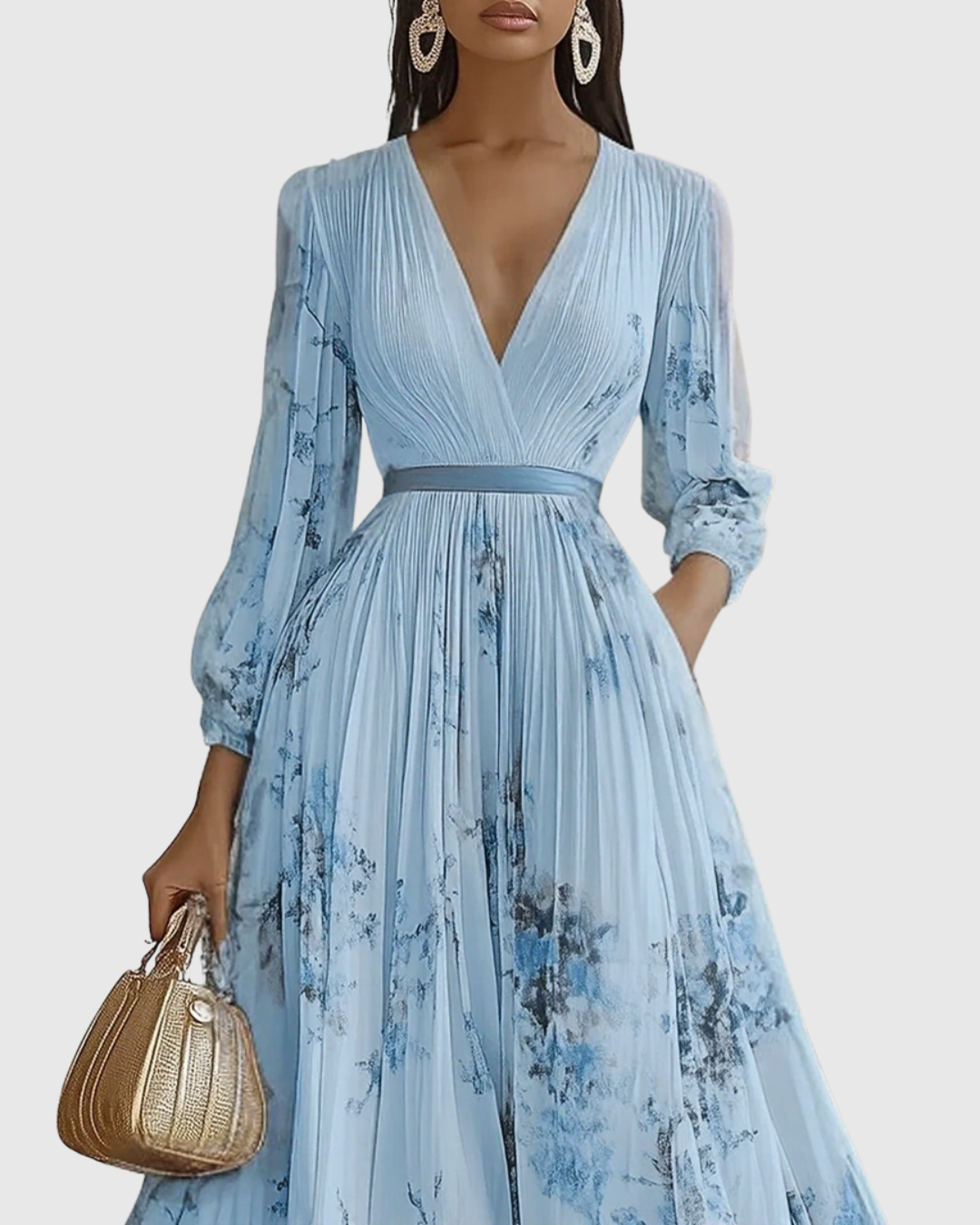 Faith | Womens Sleeveless Pleated Floral Midi Dress