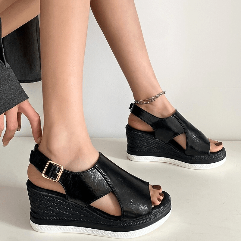 Beatrice | Womens Metallic Platform Comfort Sandals