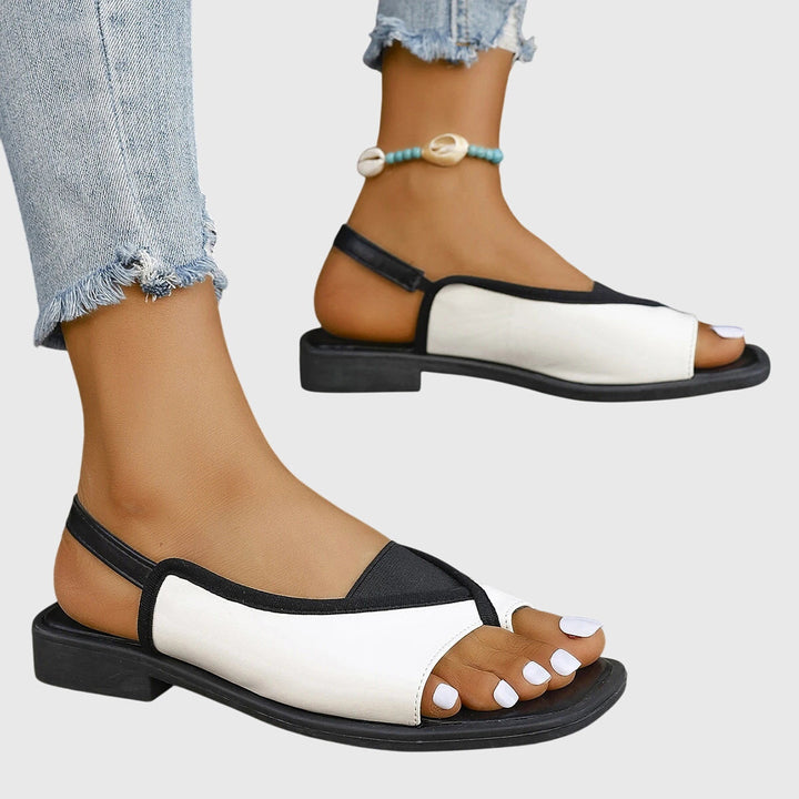 Danielle | Womens Contrast Strap Flat Sandals