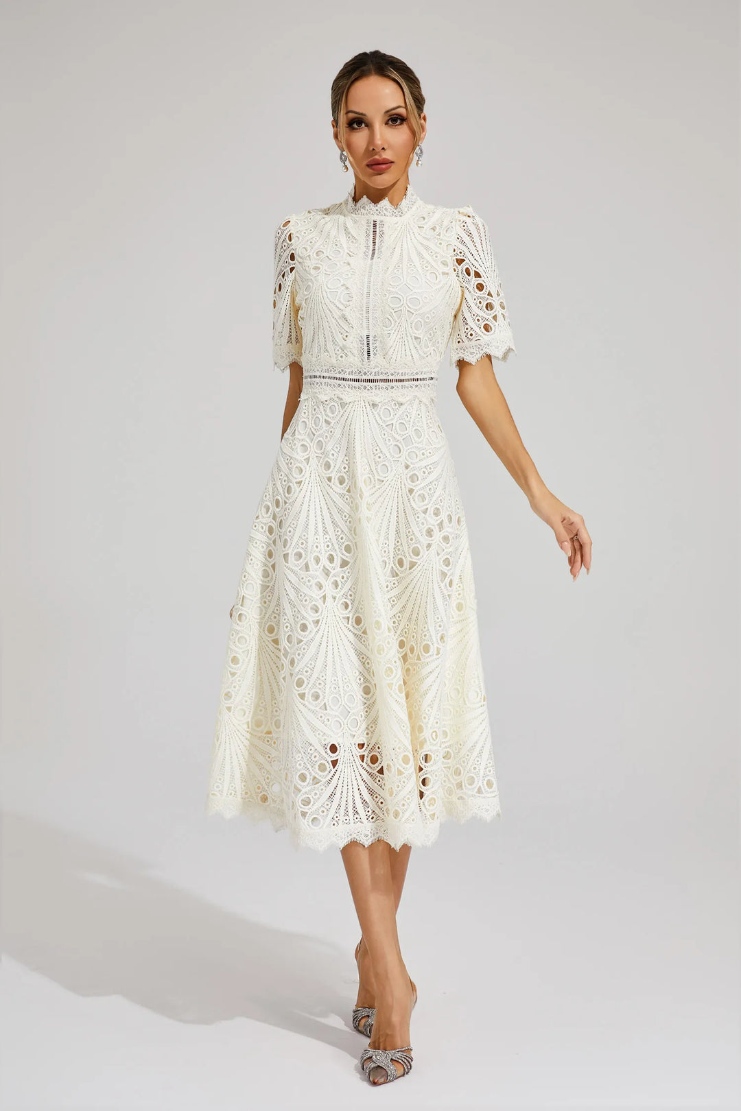 Anna | Women Summer High Neck Midi Dress