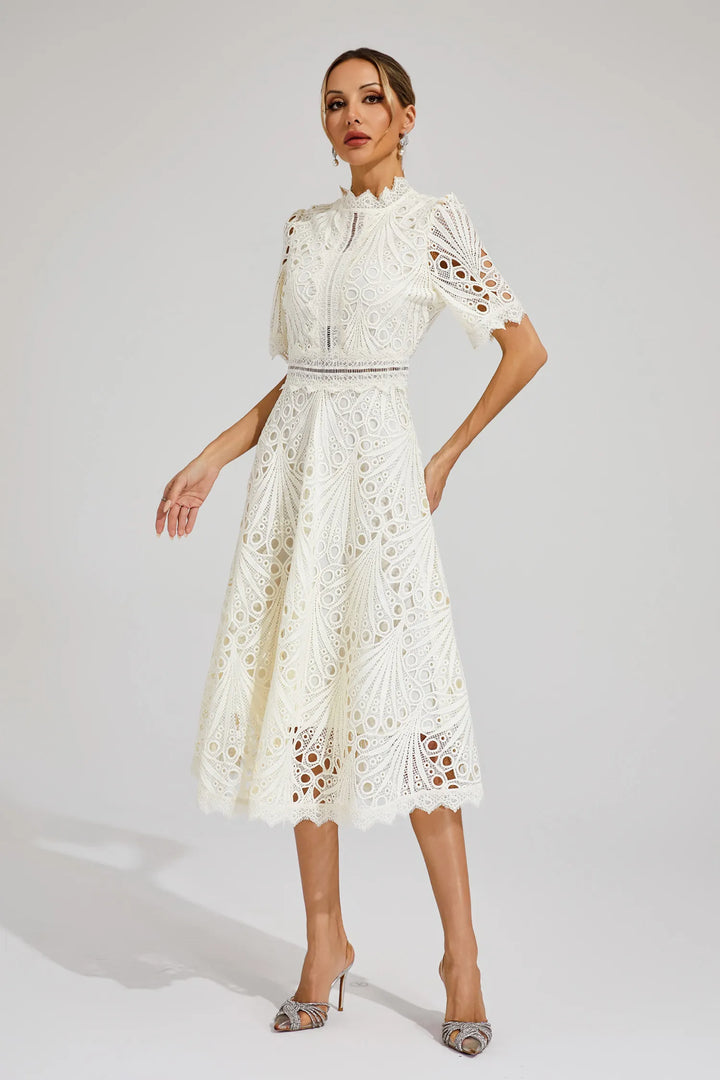 Anna | Women Summer High Neck Midi Dress