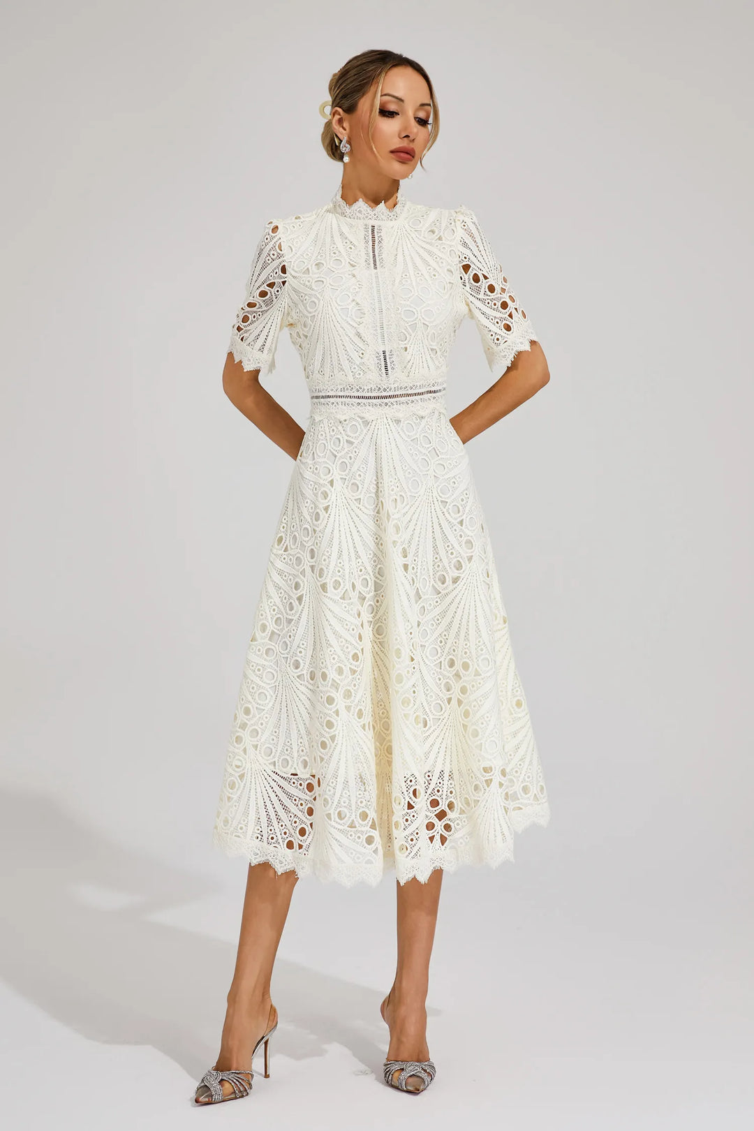 Anna | Women Summer High Neck Midi Dress