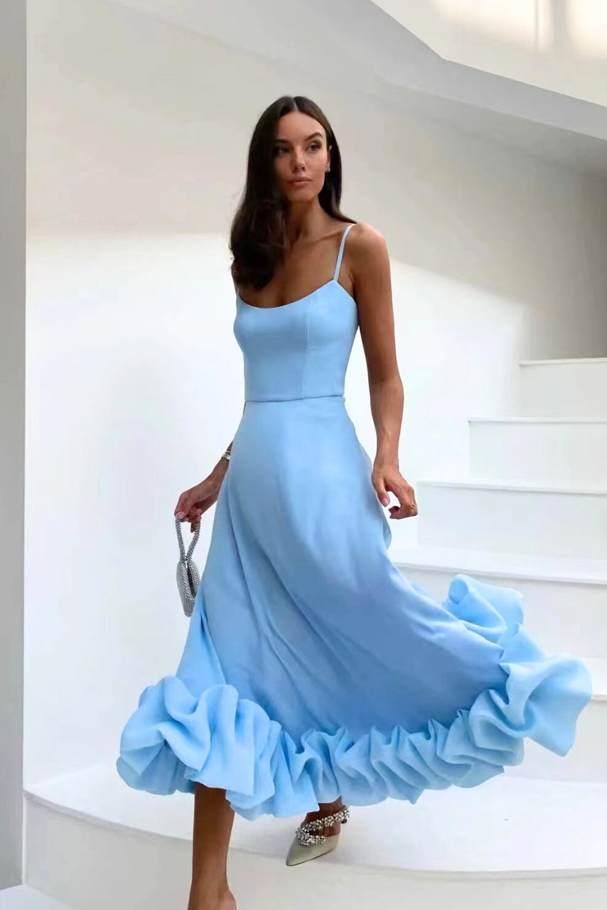 Faith | Women Summer Ruffle Hem Midi Dress