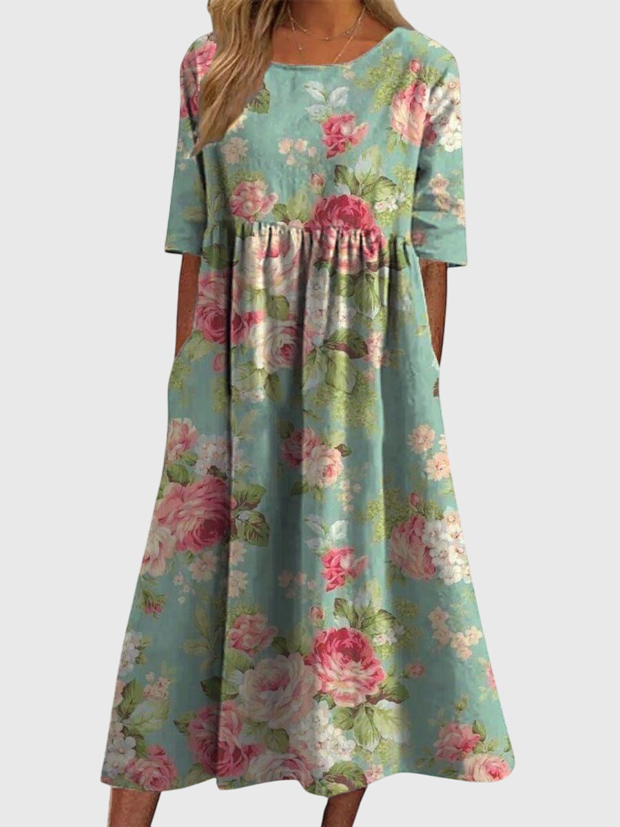 Lily | Womens Vintage Floral Midi Dress