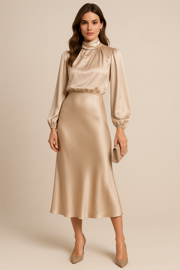 Ashley | Women Summer Long Sleeve Midi Dress