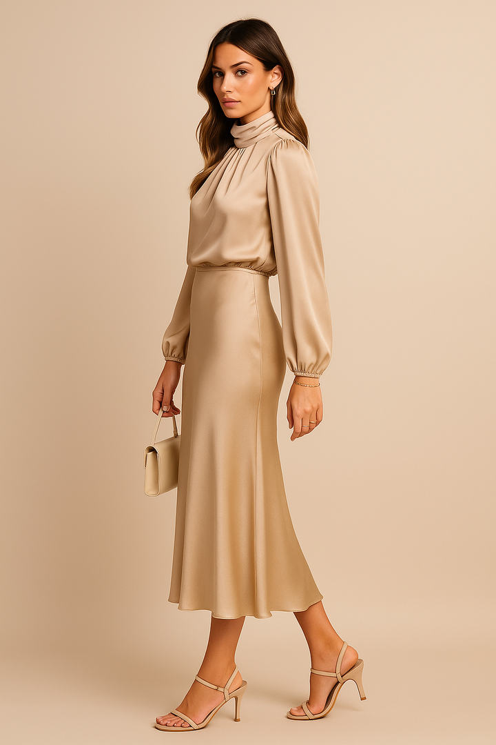 Ashley | Women Summer Long Sleeve Midi Dress