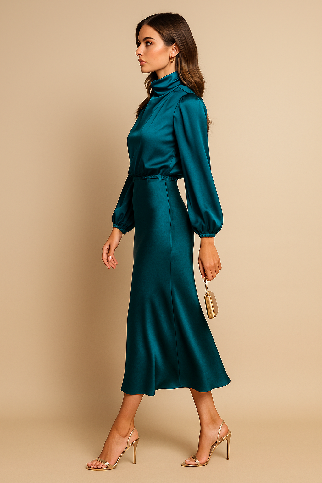 Ashley | Women Summer Long Sleeve Midi Dress