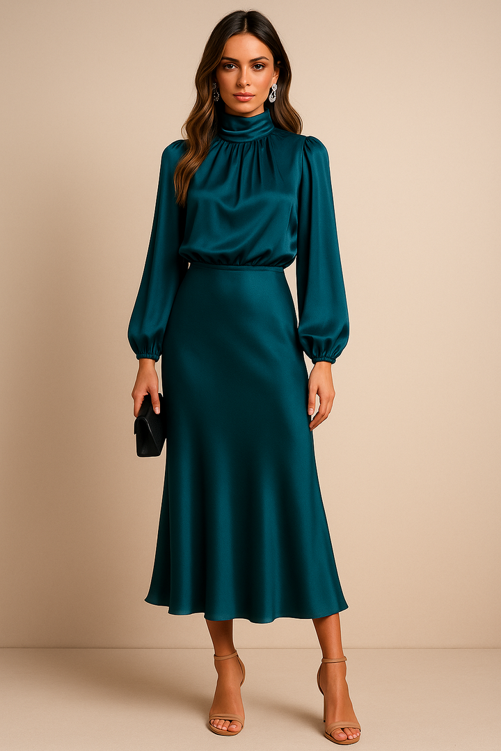 Ashley | Women Summer Long Sleeve Midi Dress