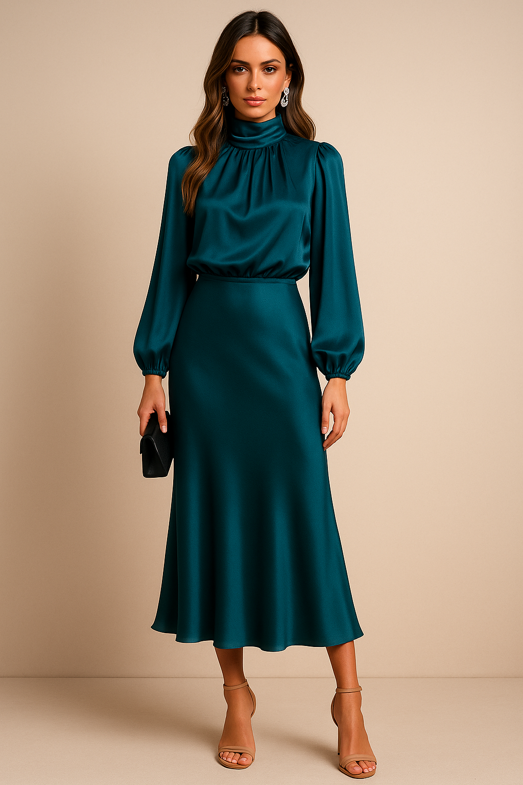 Ashley | Women Summer Long Sleeve Midi Dress