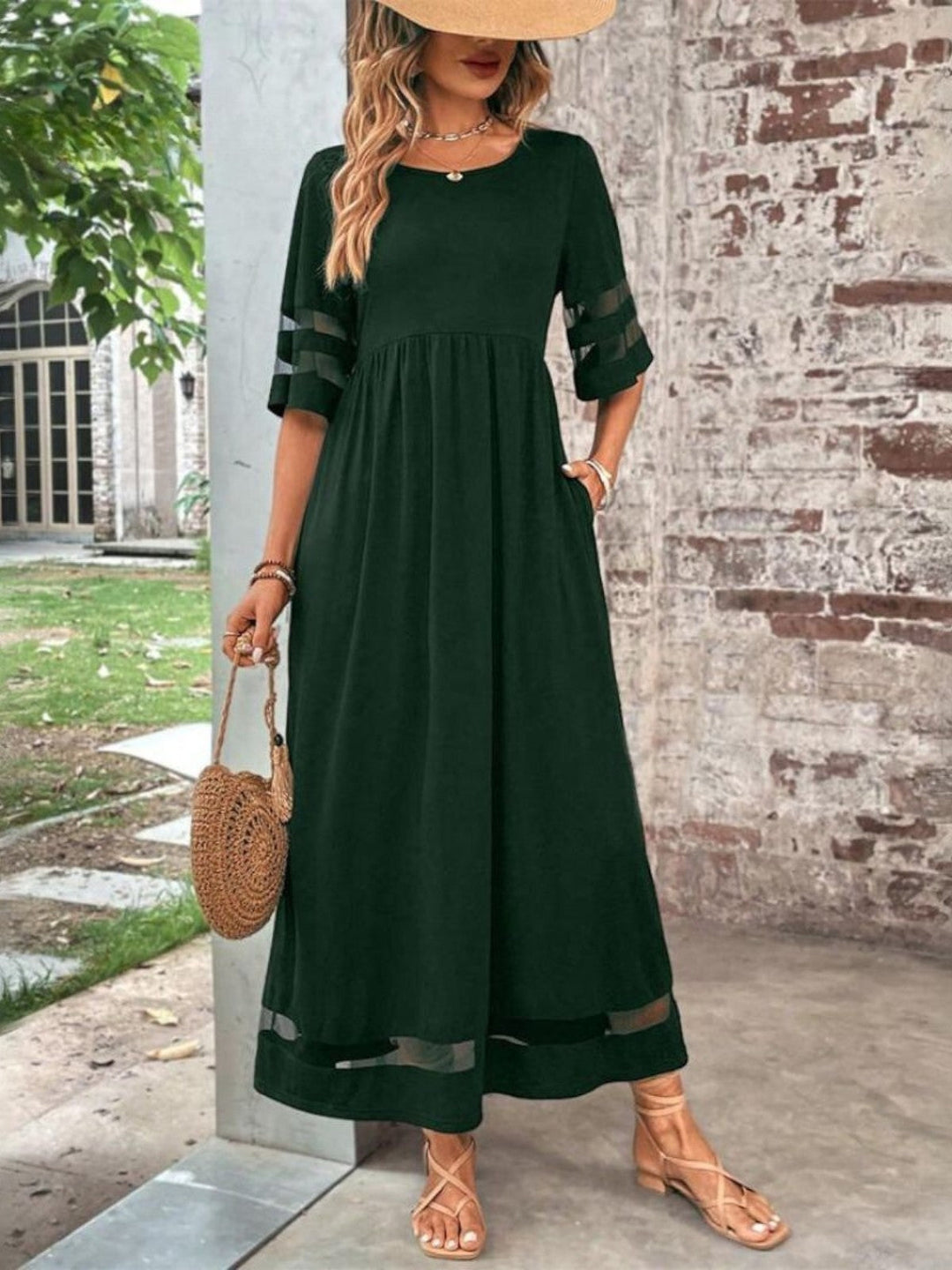 Beatrice | Women Elegant Sheer Panel Maxi Dress