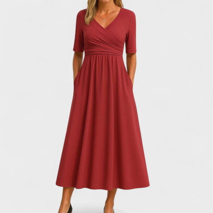 Ella | Women’s Summer V Neck Midi Dress