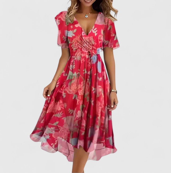 Penelope | Womens Floral V Neck Midi Dress