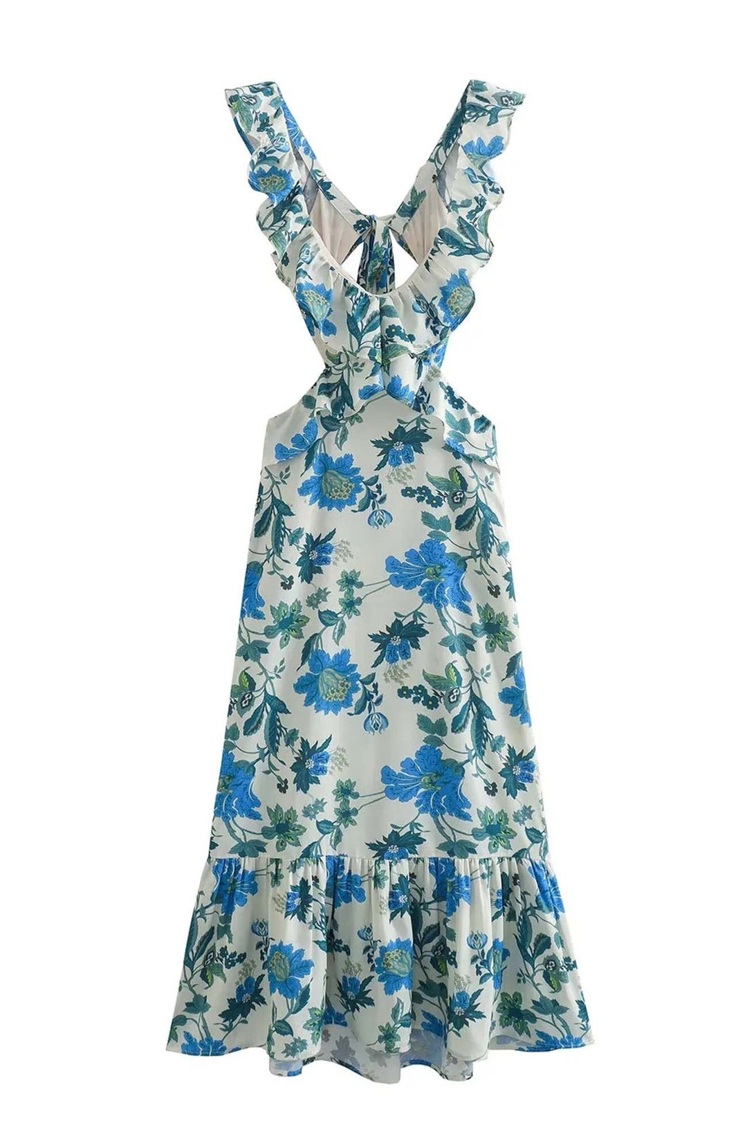 Caroline | Women Summer Sleeveless Maxi Dress with Ruffle Straps