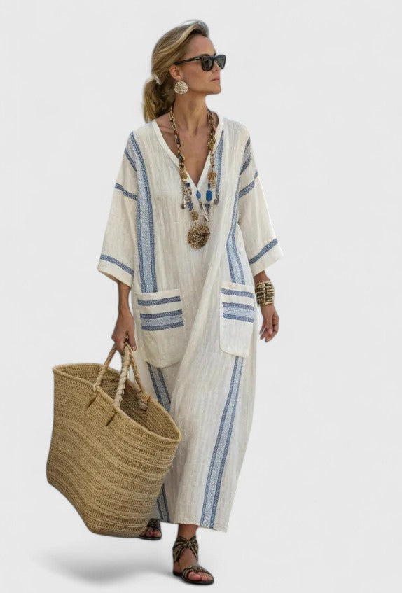 Natalie | Womens V Neck Loose Maxi Dress