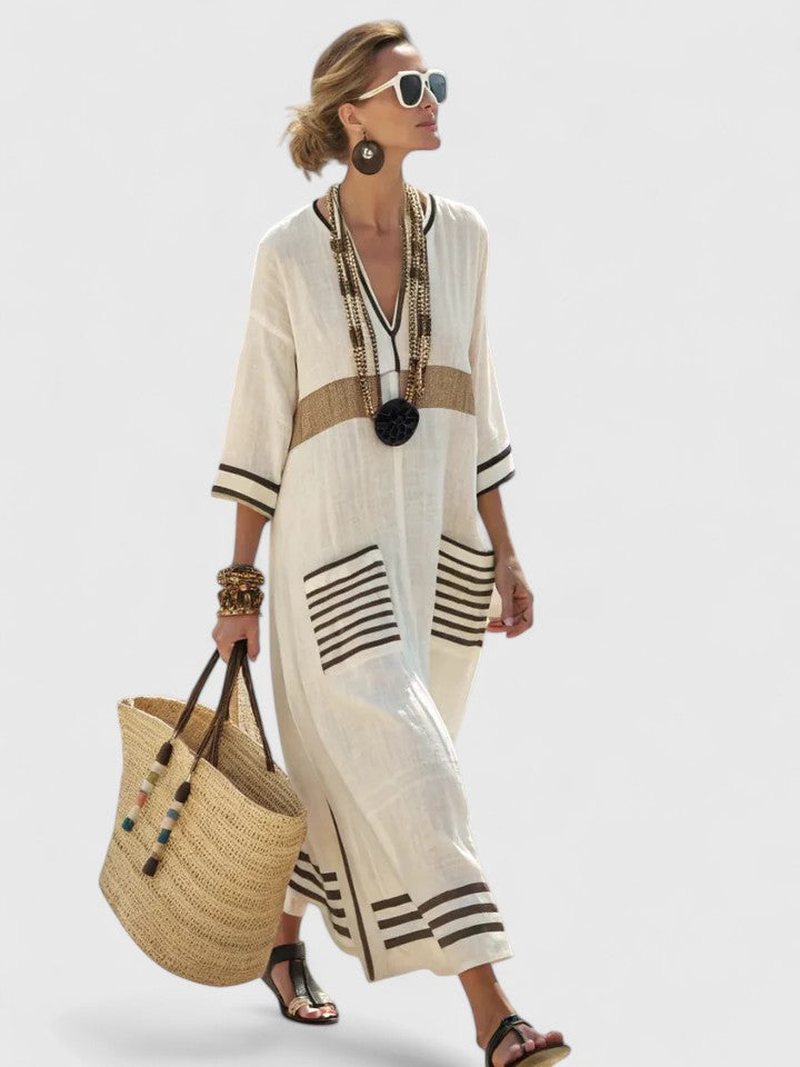 Natalie | Womens V Neck Loose Maxi Dress
