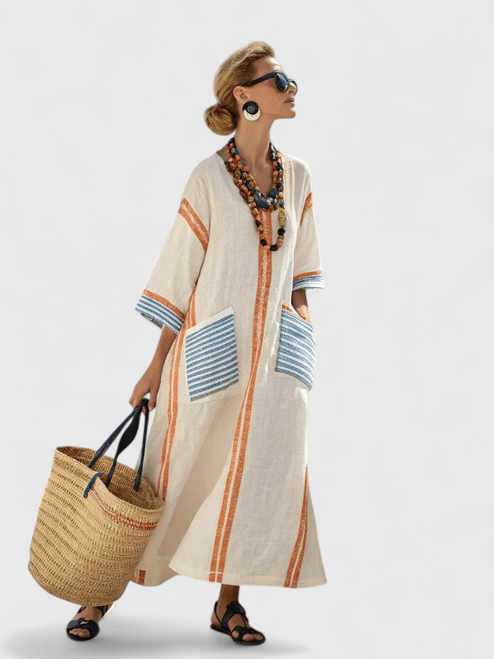 Natalie | Womens V Neck Loose Maxi Dress