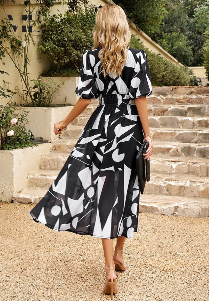 Paige | Women Colorful Floral V Neck Midi Dress