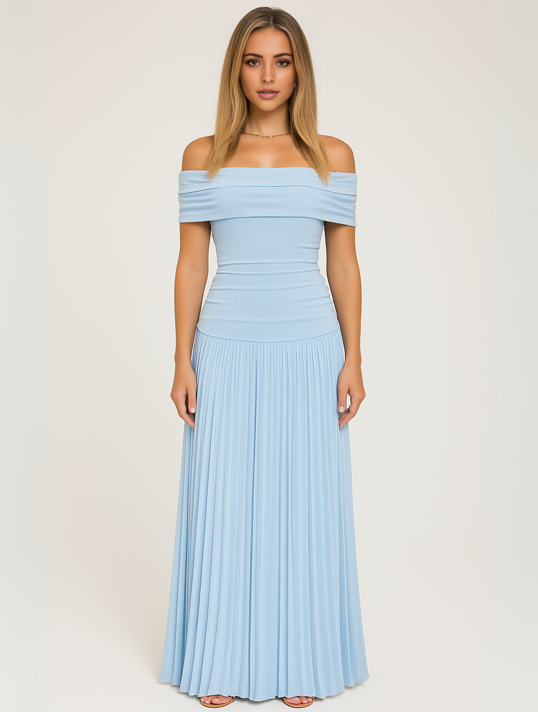 Brooklyn | Women Wedding Guest Pleated Maxi Dress