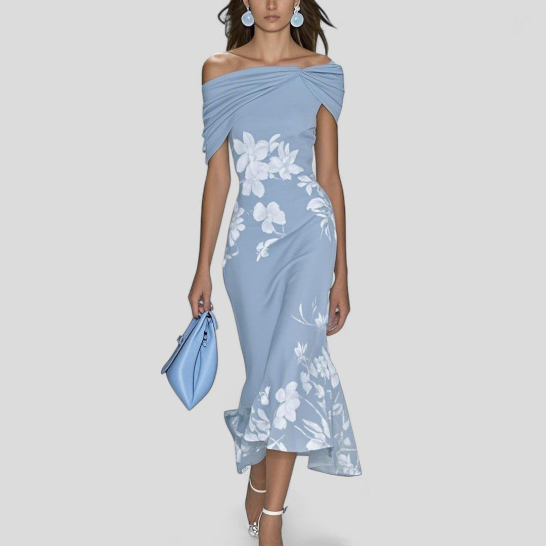 Addison | Women’s Floral Off Shoulder Midi Dress