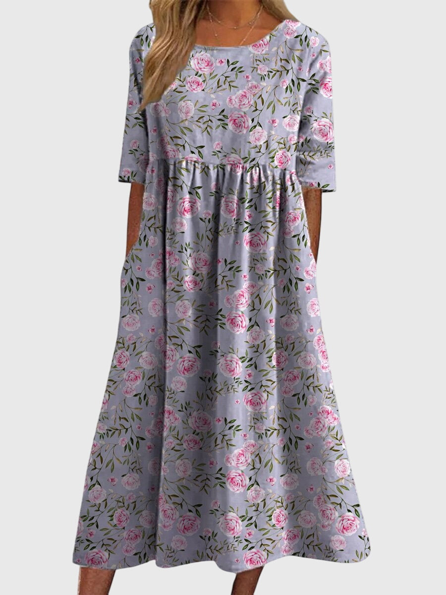 Lily | Womens Vintage Floral Midi Dress