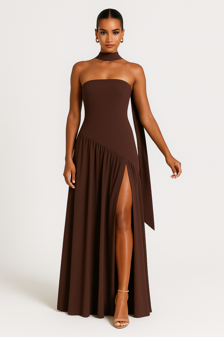 Alyssa | Women Summer Strapless Slit Maxi Dress