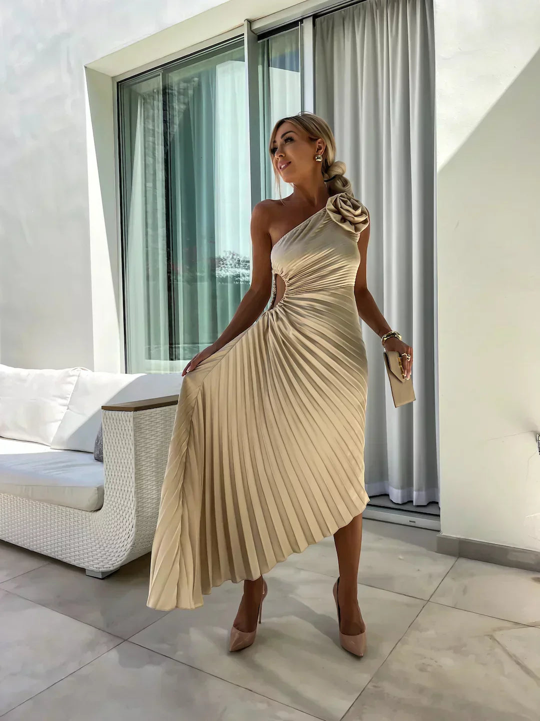 Alexis | Women Summer One Shoulder Midi Dress
