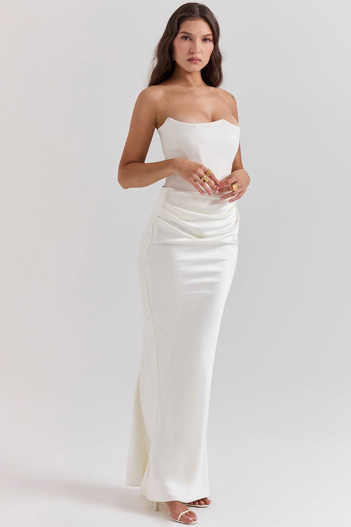 Chloe | Women Wedding Guest Strapless Maxi Dress