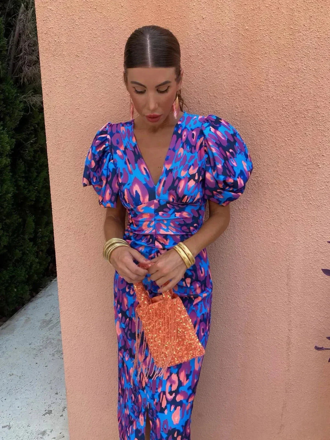 Clara | Women Summer Puff Sleeve Midi Dress