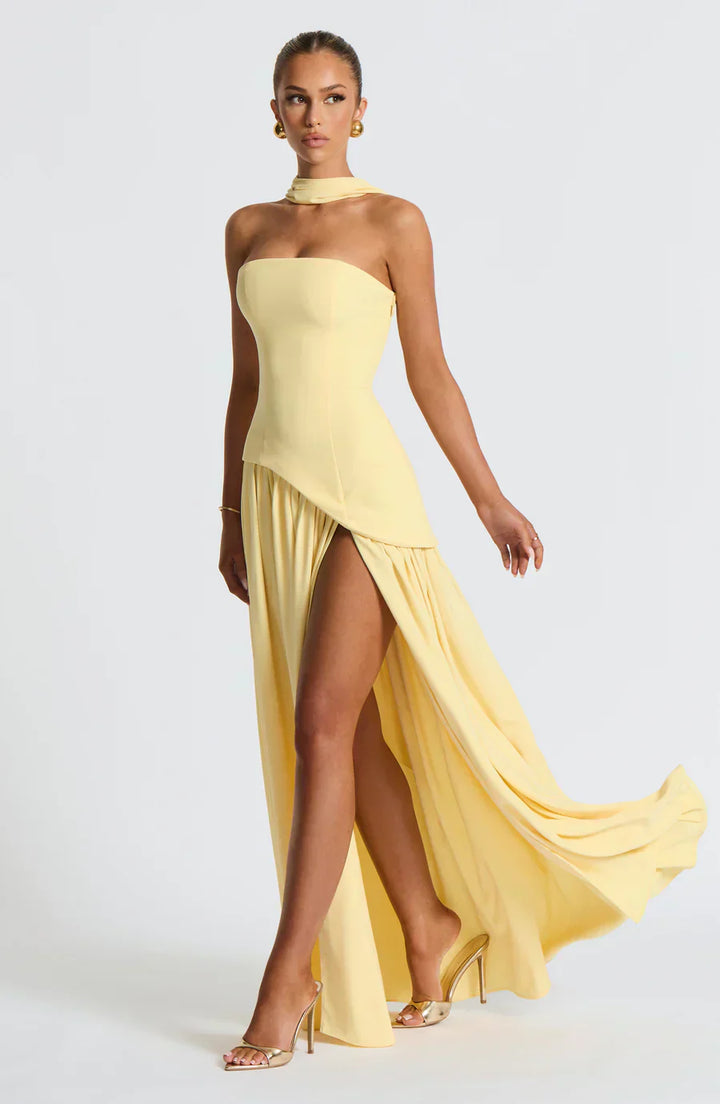 Clara | Women Wedding Guest Asymmetric Maxi Dress